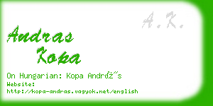 andras kopa business card